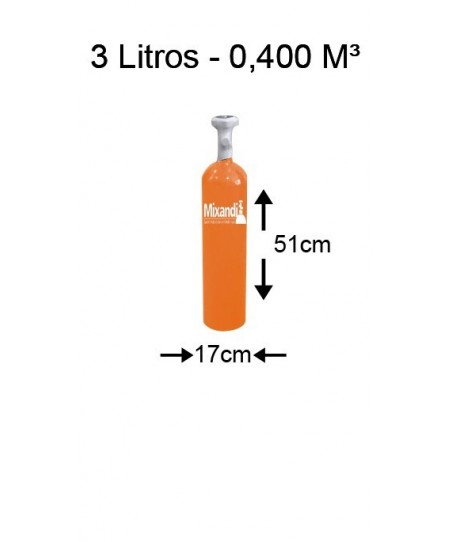Cilindro de hélio 3 L (0,5...